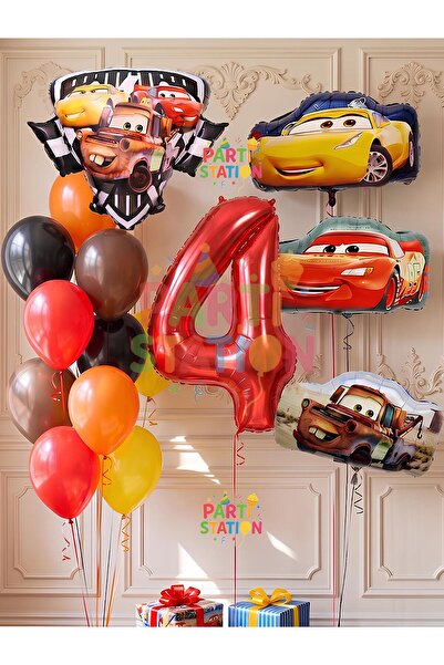 Parti Station Cars Themed Cars Lightning Mcqueen Concept 4 Year Old Balloon S...