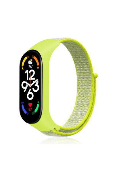 Choice15 حزام نايلون أصفر فاتح لـ Mi Band 7 6 5، حزام رياضي لـ Mi Band 7-7 NF...