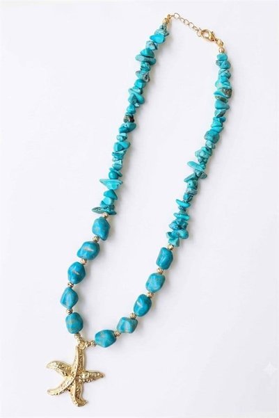 Generic Brand Turquoise bead necklace - turquoise