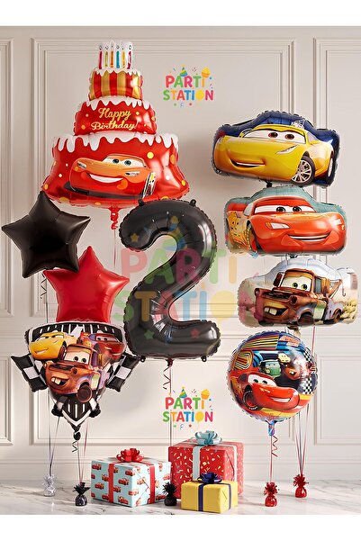 Parti Station Cars Themed Cars Lightning Mcqueen Concept 2 Year Old Balloon S...