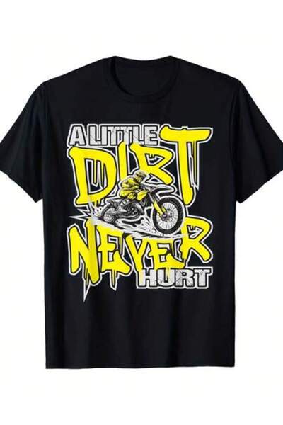 21JNRY A Little Never Hurt - Dirt Bike Rider Motocross T-Shirt-100% Cotton Me...