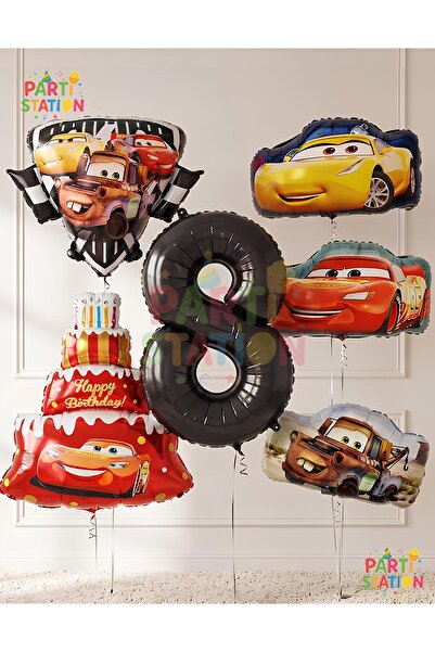 Parti Station Cars Themed Cars Lightning Mcqueen Concept 8-Year-Old Balloon S...