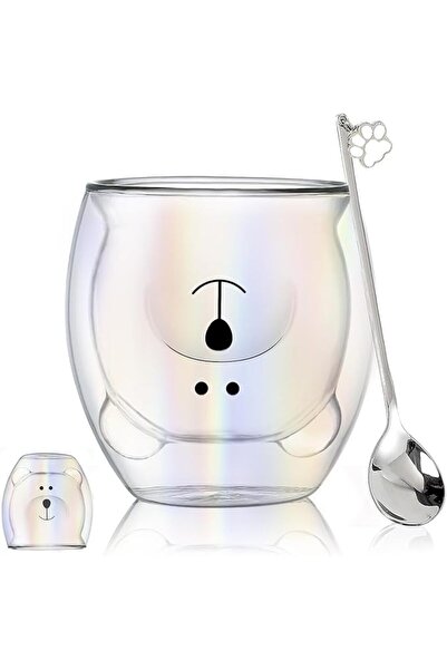 GENERAL Double Wall Insulated Glass Mugs with Cute Design for Espresso, Coffe...