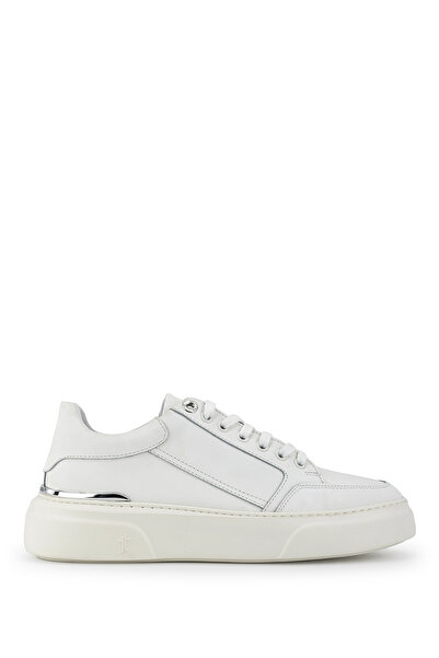 Tamer Tanca Men's Genuine Leather White Met Sneakers & Sports Shoes