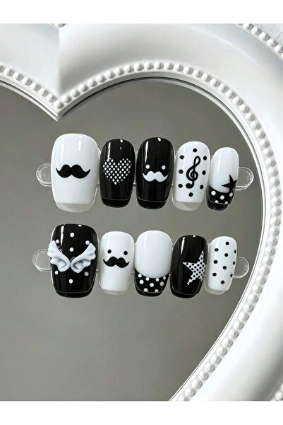 Choice1 Short Square Bdkxq-S 10 Pieces of Handmade Wearable Nail Art Short Sq...