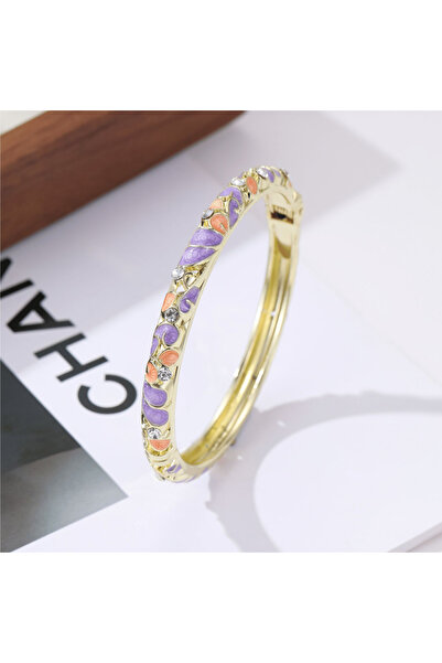 Choice12 58-60mm Pure Gold Color Vintage cloisonné color-block flower oil-dro...