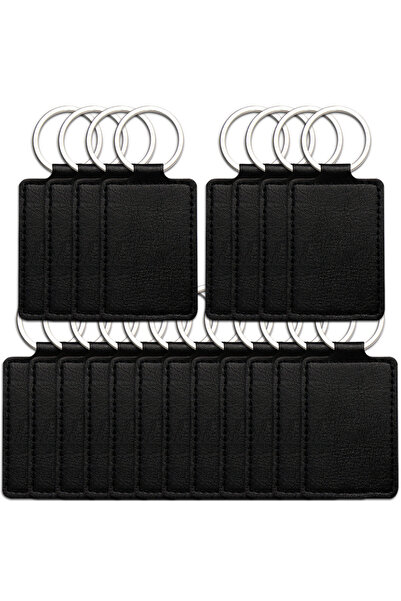 Choice4 5pcs 3 5Pcs PU Leather Keychain 5 Colors Rectangular Leather Key Fob ...
