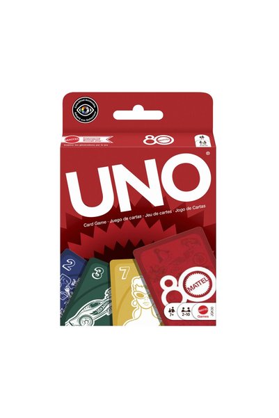 mattel UNO CARD GAME 80TH ANNIVERSARY RED RUBY