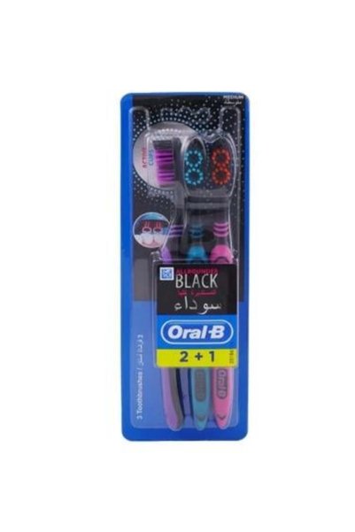 Oral-B Black Medium Toothbrush 3 Pieces