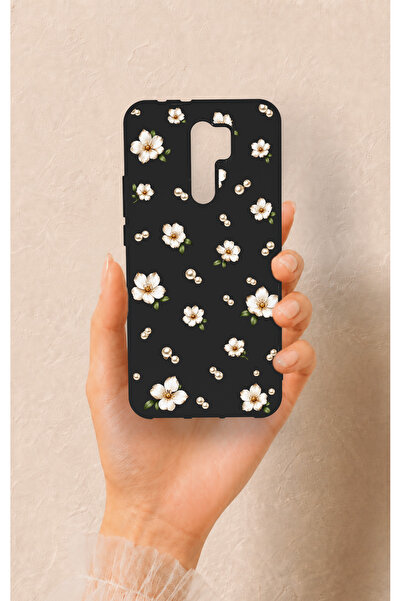 Vip Case Redmi 9 Uyumlu İnci Papatya Desenli Silikon Kılıf