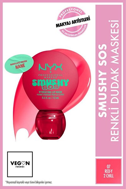 NYX Professional Makeup Smushy SOS Yoğun Nemlendirme Etkili Renkli Dudak Mask...