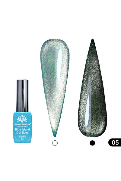 global fashion Ημιμόνιμο βερνίκι νυχιών Cat eye, Blue Island 8 ml, 05