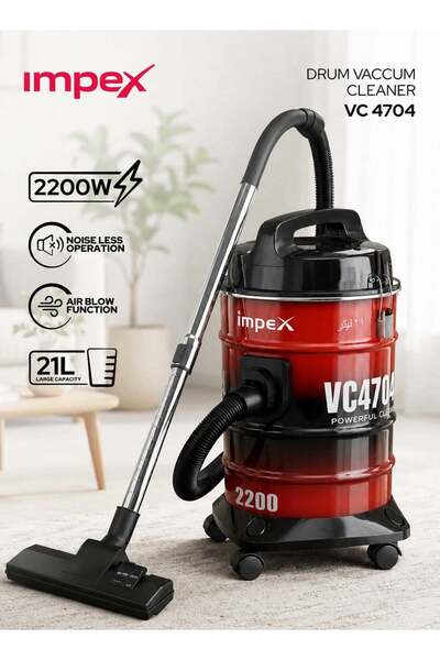 IMPEX 21-Liter Capacity Vacuum Cleaner, 2200W High Power, Durable Metal Body,...