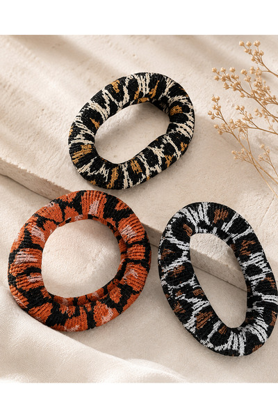 cityvision Leopard Patterned Mixed Color 3-Piece Towel Buckle