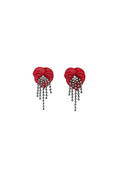 Charmist Zr Shiny Stone Flower Earrings