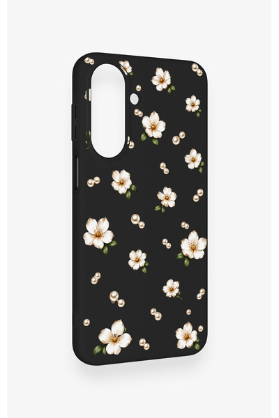 Vip Case Samsung A27 Uyumlu İnci Papatya Desenli Silikon Kılıf