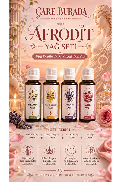 Çare Burada Afrodit Dişil Enerji Yağ Seti (Ylang Ylang & Gül & Lavanta & Yase...