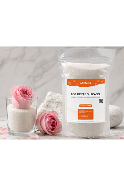 NETTENS Toz Form Silikajel - Beyaz Nem Alıcı 1 Kg - Dökme - Çiçek Kurutma & E...