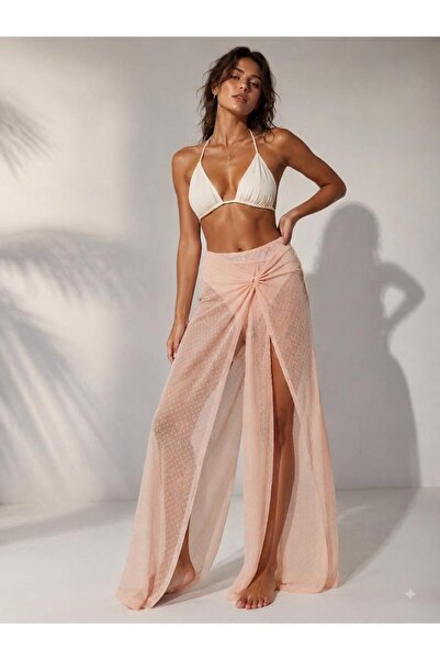 DEEP BEACH Beach Pants with Slit Details