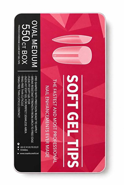 Mas'dala EGAR Soft Gel Tips Protez Tırnak Oval Hazır Şekillendirilmiş Doğal V...