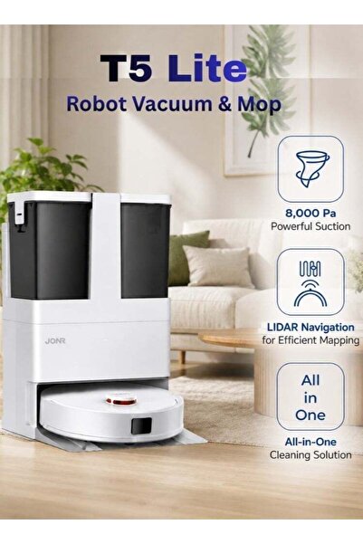 Jonr T5 LITE Robot Vacuum & Mop, 8000Pa Powerful Suction, Self-Emptying & Mop...