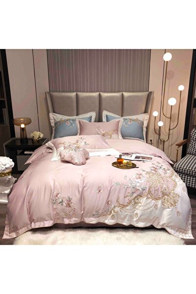 OEM Duvet Cover Set set, %100 Cotton with deluxe embroidery, 4 pieces, classi...