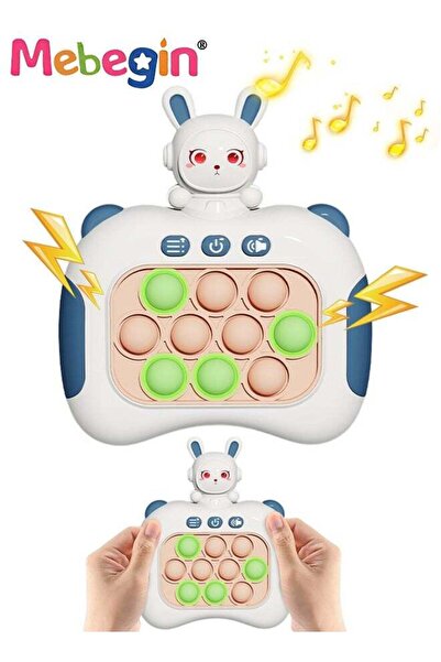 MEBEGIN Quick Push Bubble Game with Lanyard and 4 Fun Game Modes, Rabbit-shap...