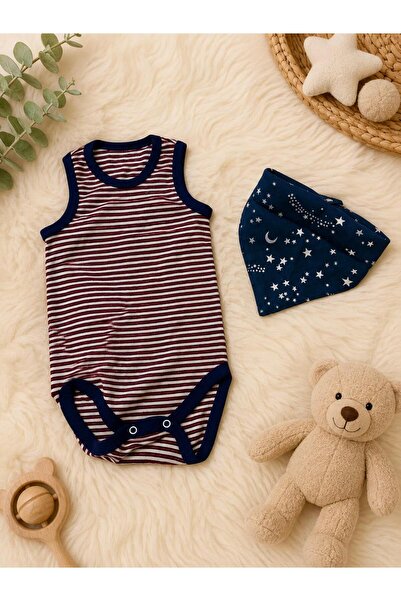 Lumos Trade Newborn Baby Boy Snap-On Bodysuit and Muslin Scarf Food Drooling ...