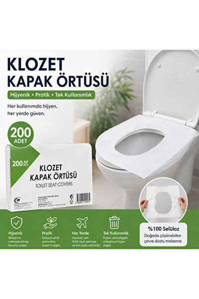 Tek Kullanımlık Klozet Kapak Örtüsü 200'lü