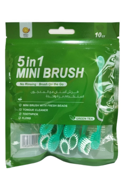snail Toothbrush with Toothpaste, Single Use, Green Tea Flavor, 10 Pieces