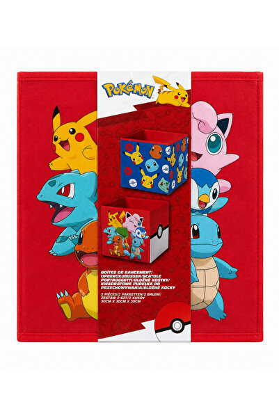 Pokemon Set 2 cutii de depozitare Pokémon 30 × 30 × 30 cm – Roșu