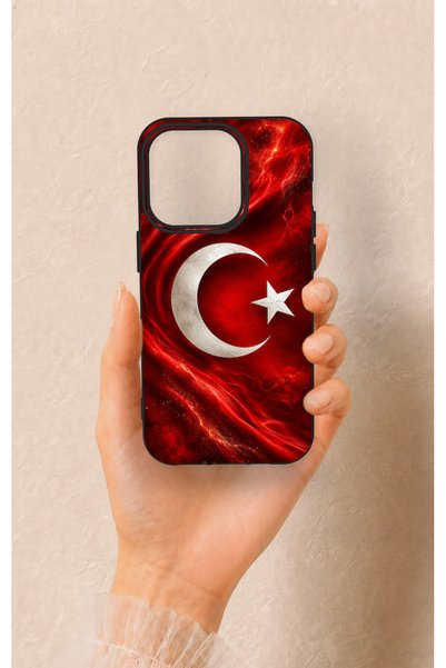 Vip Case حافظة سيليكون متوافقة مع هاتف iPhone 14 Pro بنمط العلم التركي