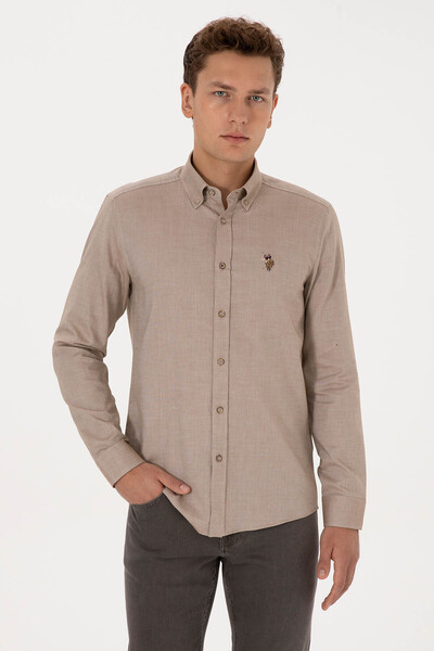 U.S. Polo Assn. Cedcolor025K Light Khaki Men's Shirt 2225466