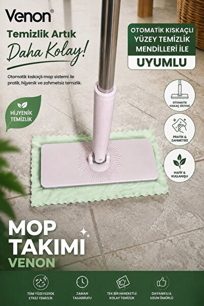 VENON Otomatik Bez Yakalayan Mop || BEZ HEDİYELİ || ELİNİZ KİRLENMESİN ❗ Kısk...