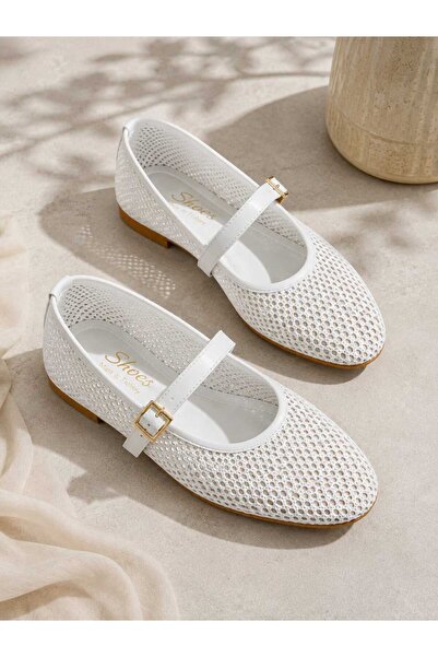 Slipcat Women's Elegant, Mesh Detailed, Stylish, Comfortable, Casual Ballerinas