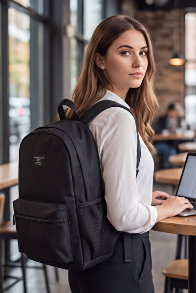 Liarca Black Backpack with Mesh Side Bottle Compartment for High School, Univ...