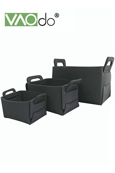 VAODO 3-Pack Felt Storage Basket Foldable Multifunctional Clothes Organizer D...