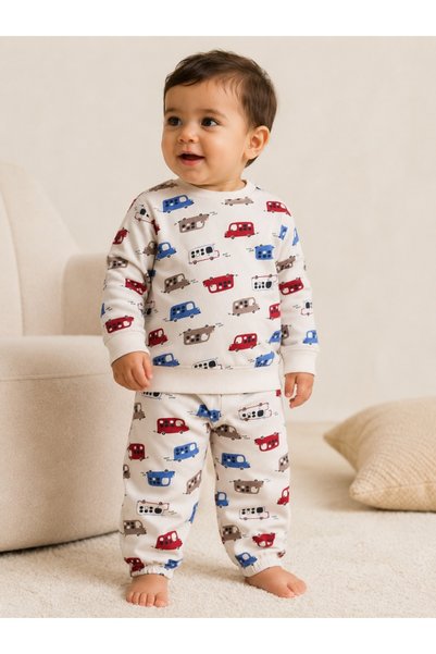 Victor and Jane Boys 2-Piece All-Over Print Sweatshirt & Jogger Pants Set