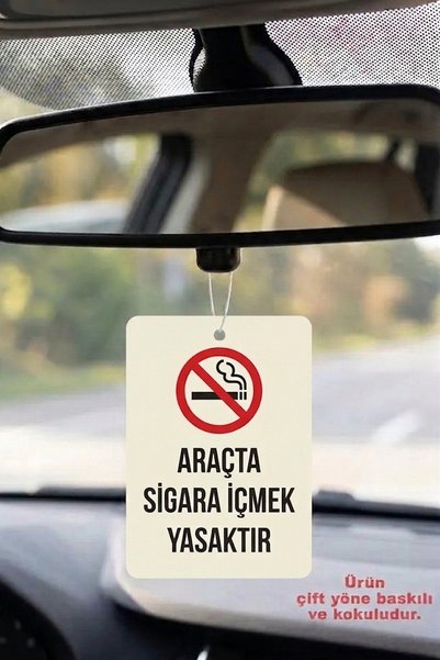 HEDİYELİKS Araçta Sigara İçmek Yasaktır Baskılı Oto Kokusu Dikiz Aynası Süsü ...