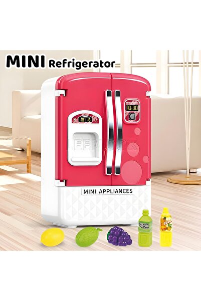 KentOyuncaK Mini Oyuncak Buzdolabı-Işıklı Müzikli ve Oyuncak Meyveler İçeren ...