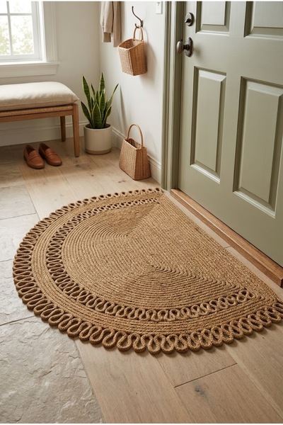MaVaux Mi̇rel Wicker Jute - Door Mat - Welcome Mat - Patterned - Wicker Mat -...