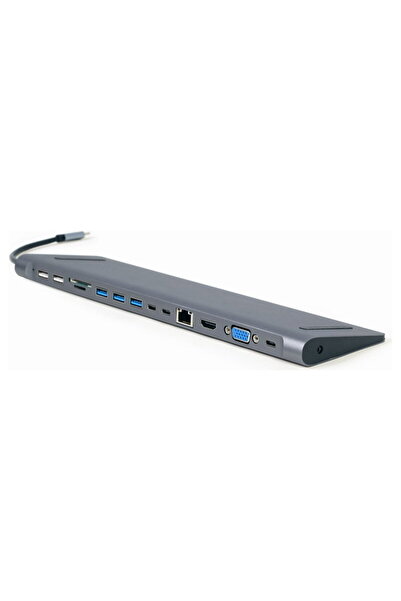 Gembird ADAPTOR MULTIFUNCȚIONAL USB TIP-C 8 ÎN 1 CULOARE GRI
