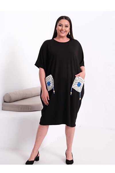 Esina Crystal Fabric Oversize Dress with Pocket Detail