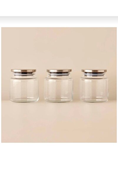 ÖZ HOME Jely Set of 3 Jars with Metal Lid (635 Cc)