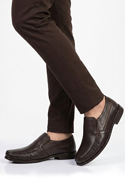 Voyager Brown Genuine Leather Comfortable Fit Men's Casual Shoes