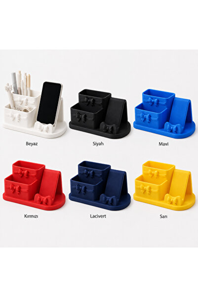 MYE TEKNOLOJİ 3D Printing Bowknot Desktop Organizer Phone Stand Pen Holder Or...