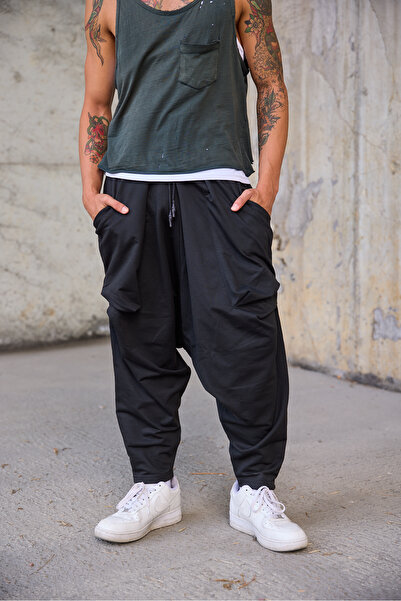 Superbluemexico Men's Loose-Fitting Avant-Garde Shalwar Trousers
