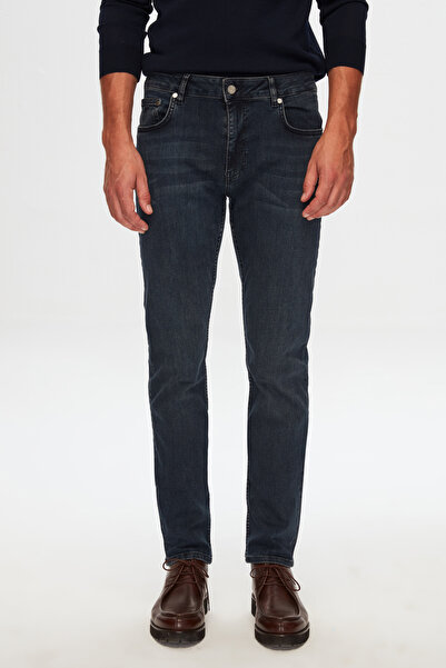 Damat Slim Fit Lacivert Pamuklu Likralı Denim Pantolon
