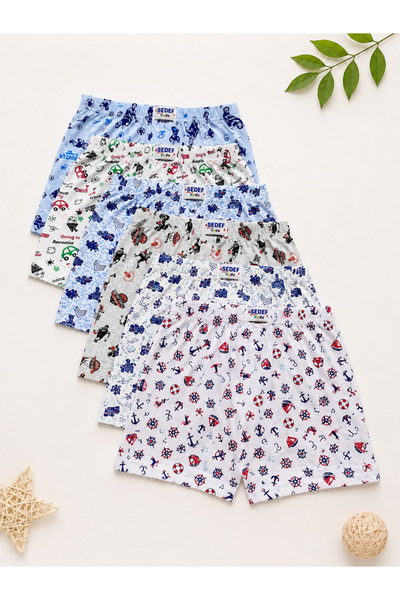 Modare 6lı erkek çocuk boxer pamuklu çocuk iç çamaşırı külot