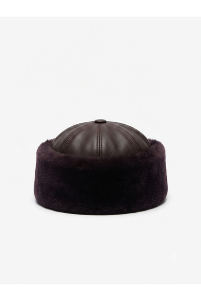 vanilkie Genuine Leather Muton Fur Kalpak Bork Hat Ushanka Russian Mountainee...